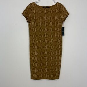 Lauren Ralph Lauren Contessa Snake Print Sheath Dress. Size Medium Petite. NWT.